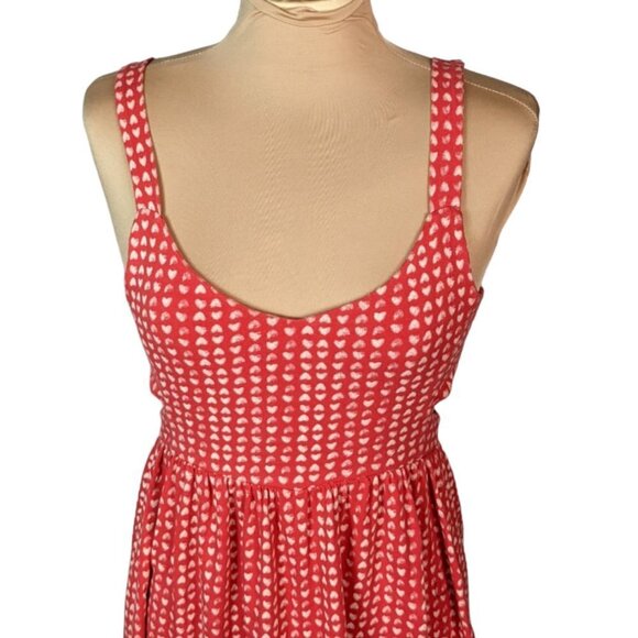 URBAN OUTFITTERS BY CORPUS Side Cut Out Knit Heart Print Sundress Red Size Small - Picture 3 of 13